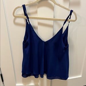 TOBI Navy Blue Deep V, Open-backed Tank Top